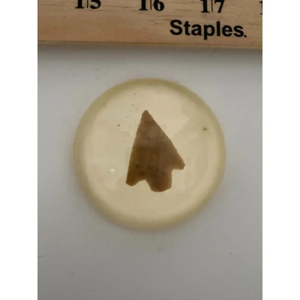 Bird Point Arrowhead paperweight (homemade) set in resin or plastic